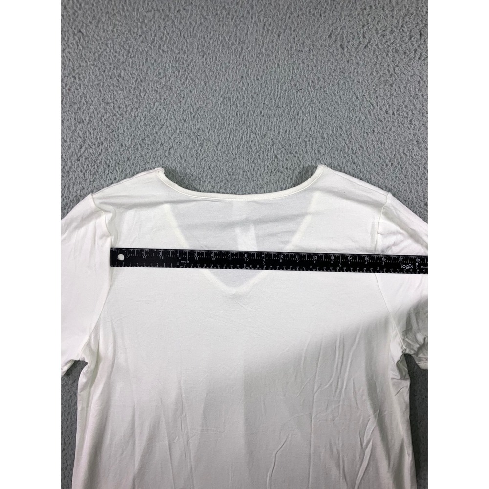 Old Navy Luxe V Neck Short Sleeve T Shirt Women XL‎ White Basic Everyday Tee - Picture 8 of 9